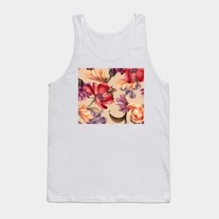 Elegant taupe classic floral Tank Top